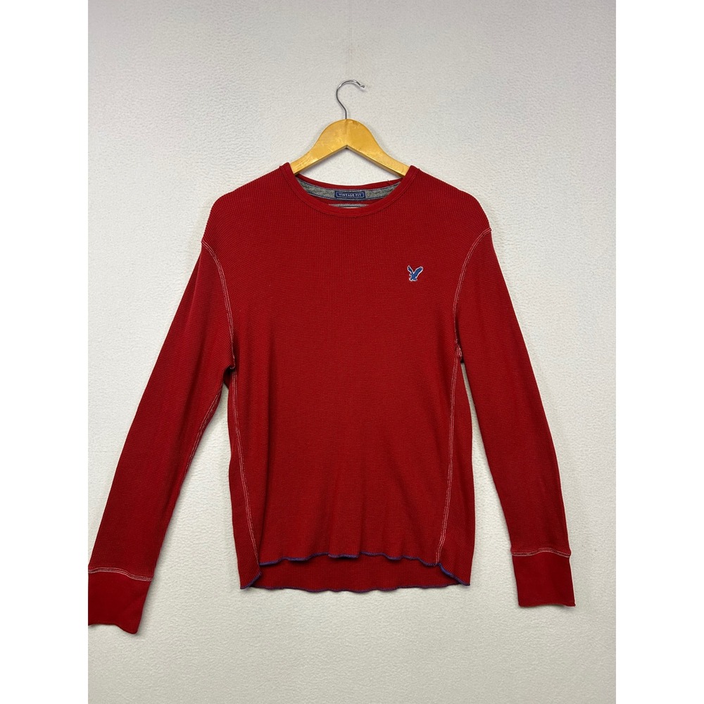 Casual Heritage American Eagle Mens M Red Waffle Knit Thermal Shirt